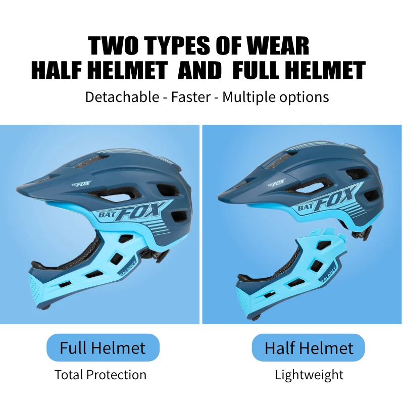 BATFOX خوذة لكامل الوجه للأطفا - مراجعة Scooter Helmet Set وسعره